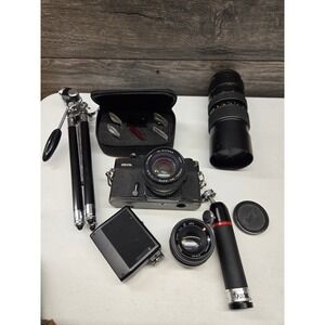 Vivitar 250/SL 35mm SLR Film Camera Bundle Focal 28mm 80-200mm Vivitar 50mm Lens